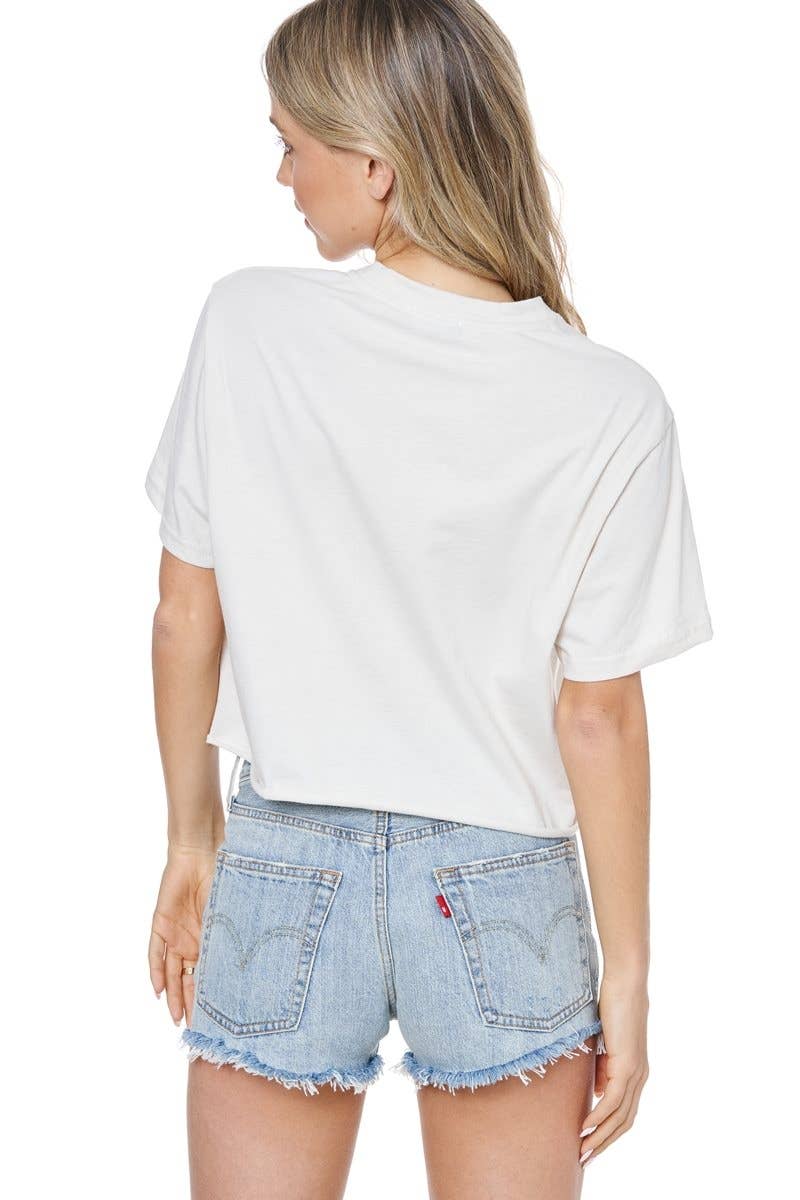 "Grace Upon Grace" Graphic Faux Cropped Tee: INK