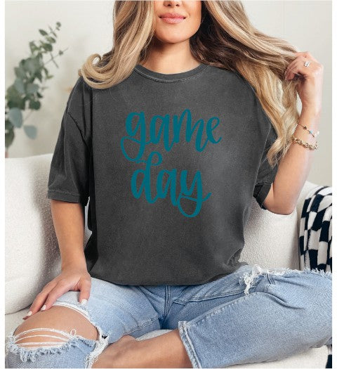 PREORDER GAME DAY Teal Charcoal Shirt